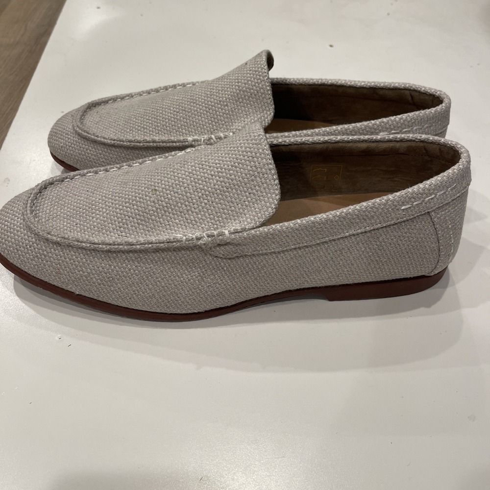 Robert Wayne Men's 10D Beige Canvas Loafers Slip On Preppy‎ Resort Casual Shoes - Picture 6 of 7